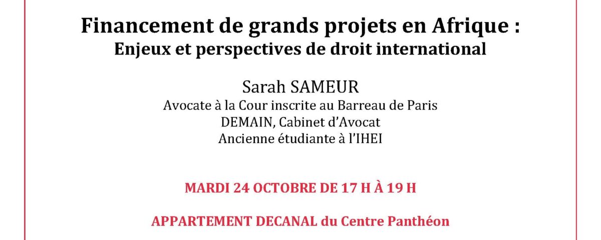 Conference: Project Financing in Africa: Challenges and Prospects under International Law